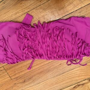 Victoria Secret Pink Strapless Ruffled fringe bikini Top